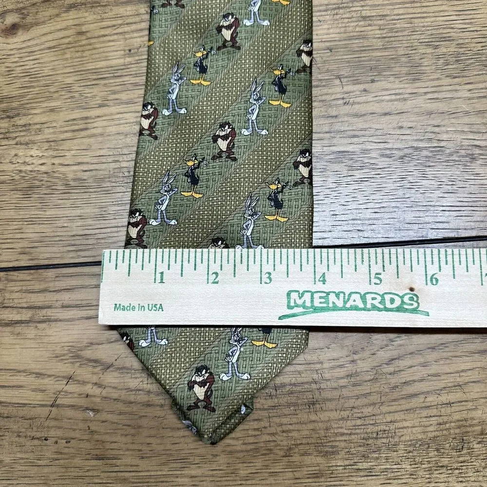 Vintage Looney Tunes Mania‎ Taz Daffy Duck Bugs Bunny Neck Tie 1999, 4